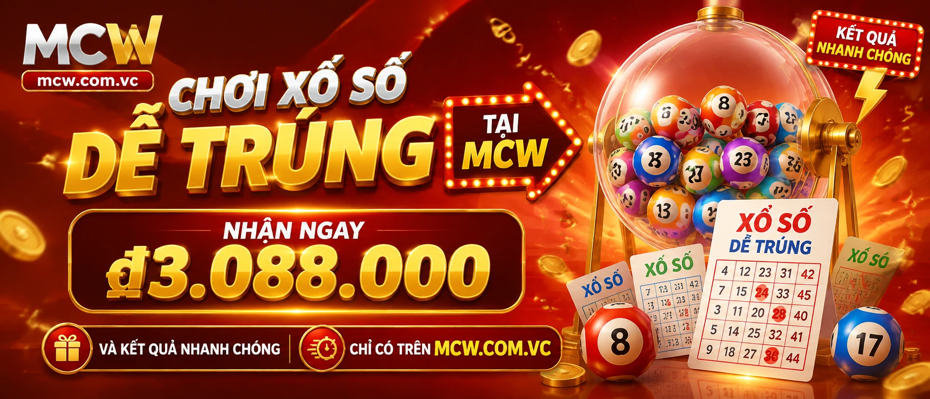 Trang Xổ Số MCW hiển thị trên mobile với bố cục dễ kiểm tra kết quả