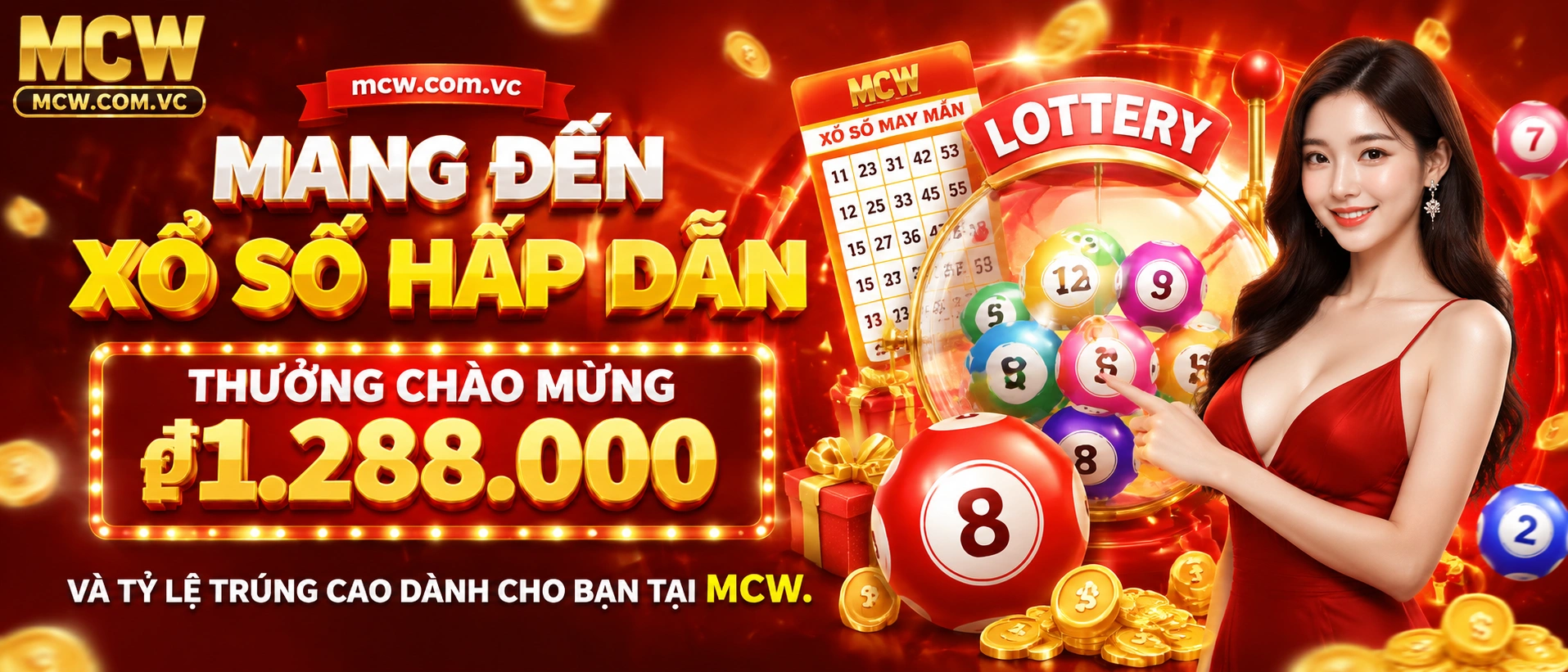 Giao diện Xổ Số MCW trên điện thoại với bảng kết quả cập nhật